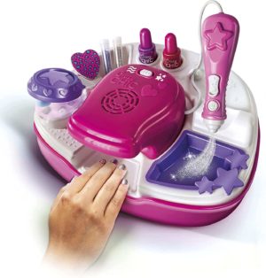 Clementoni - Crazy Chic Diseña tus uñas Deluxe, set de manicura infantil, con purpurina y secador, a partir de 6 años